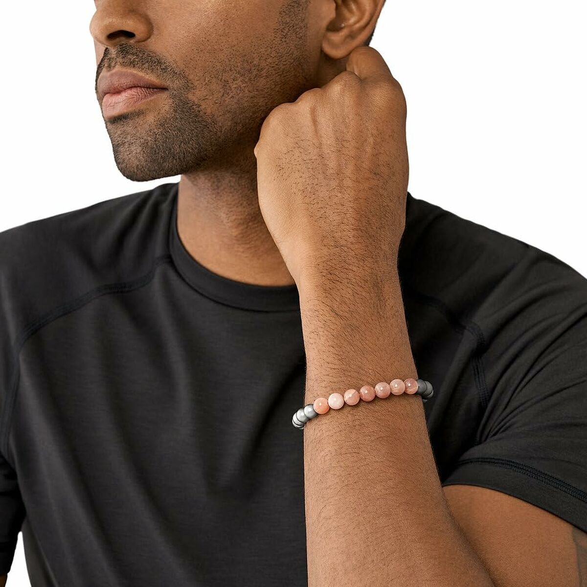 Bracelet Homme Armani Exchange acier inoxydable et perles naturelles