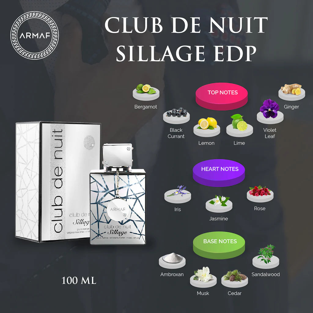 Club de Nuit Sillage – Eau de Parfum unisexe 105 ml – Armaf | Floral, Boisé, Musqué