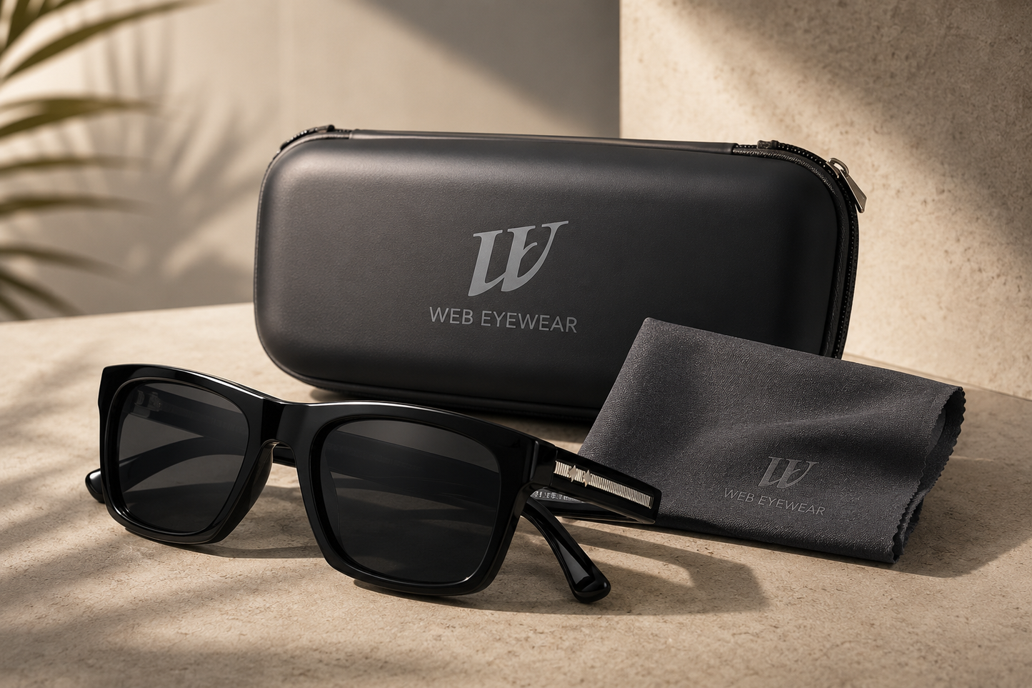 Web Eyewear WE0350 — Lunettes de Soleil Homme Rectangulaires Acétate Noir