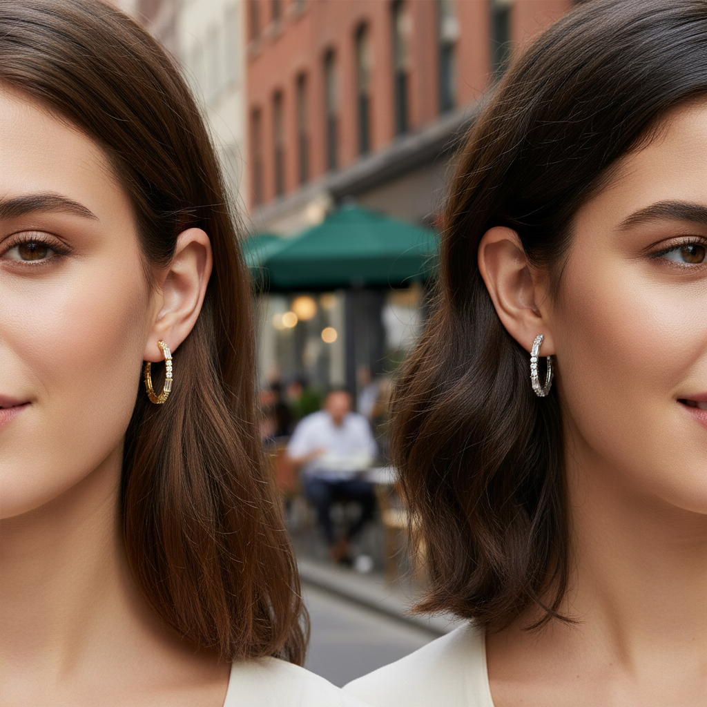 Créoles Dreamy – Boucles d’oreilles en argent 925 avec zirconia