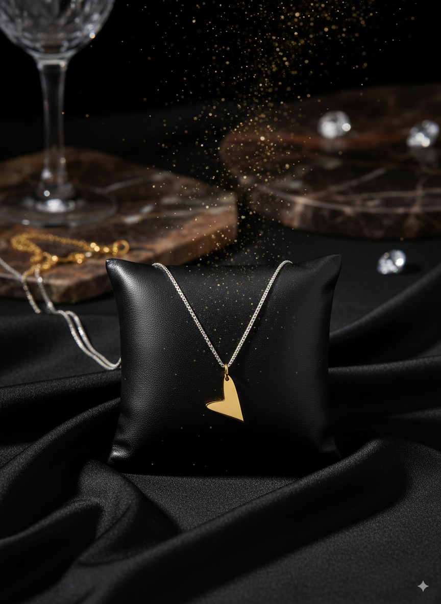 Collier Love en argent sterling 925 plaqué or 24k