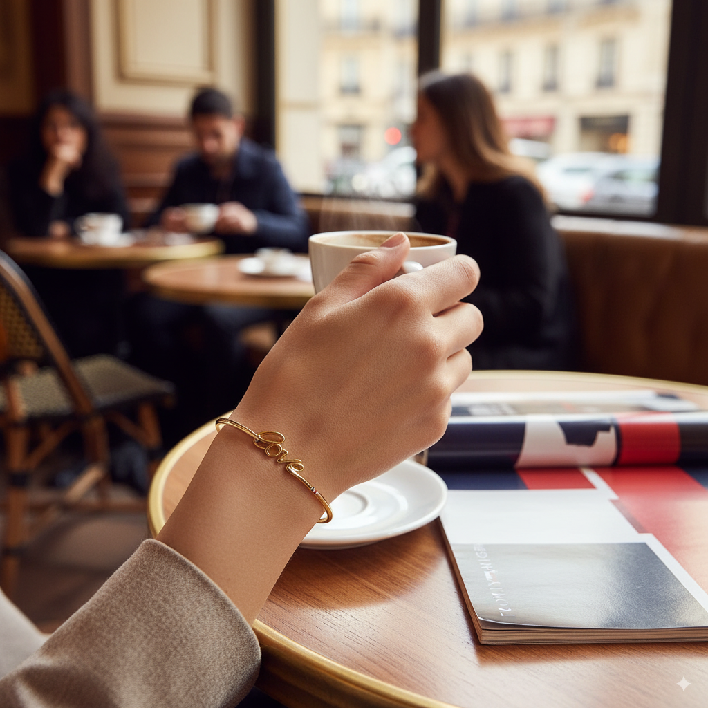Bracelet Doré Tommy Hilfiger “Love” en Acier Inoxydable