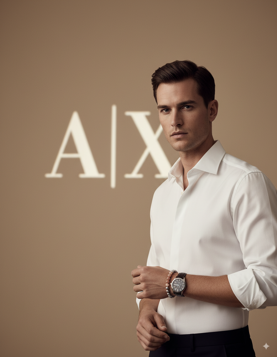 Bracelet Homme Armani Exchange acier inoxydable et perles naturelles