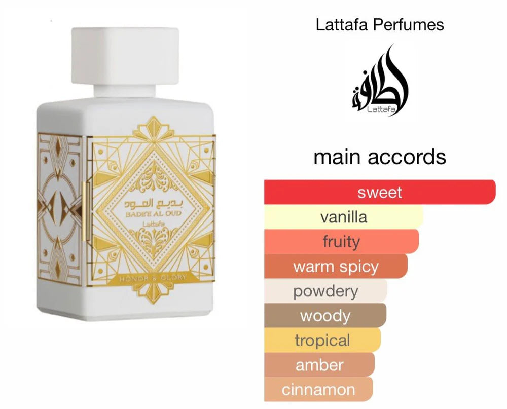 Lattafa Honor y Glory Eau De Parfum Badee Al Oud 100ml Spray