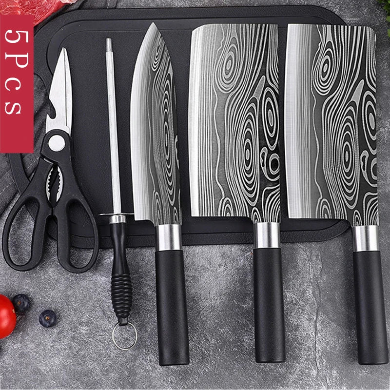 Ciseaux opaques de cuisine utilitaires à motif laser Damas, affûtage, acier inoxydable, couteau de chef tranchant, outil de cuisine, le plus récent ensemble