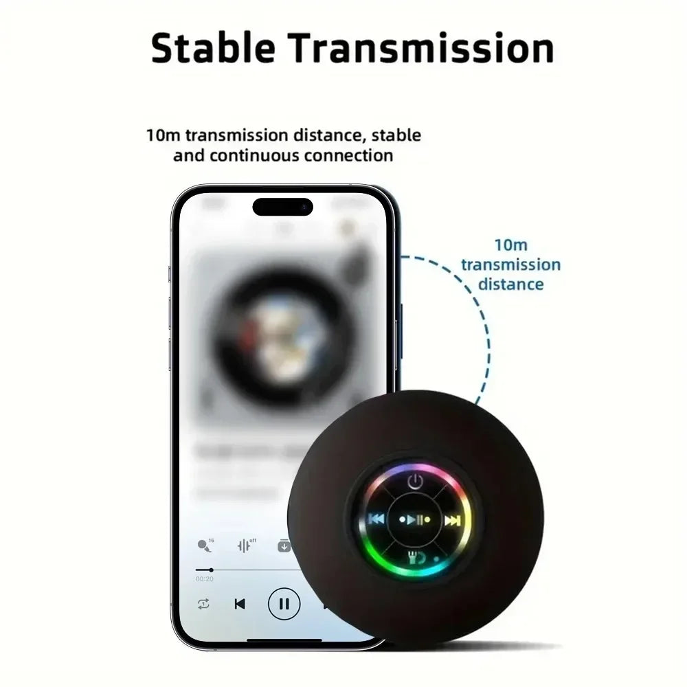 Lumières LED étanches IPX4, audio Bluetooth portable, extérieur, grande ventouse, haut-parleur mural, absorption possible