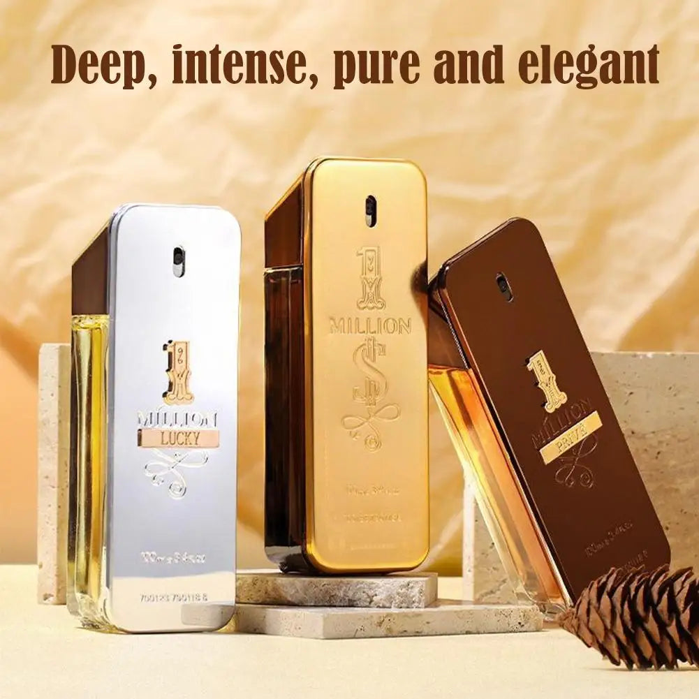 Sexuellement Golden Millionaire Charmante pour Homme, sexuellement Homme, Bois, Cuir, Note, Deep Aroma, 100ml