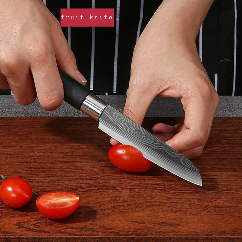 Ciseaux opaques de cuisine utilitaires à motif laser Damas, affûtage, acier inoxydable, couteau de chef tranchant, outil de cuisine, le plus récent ensemble