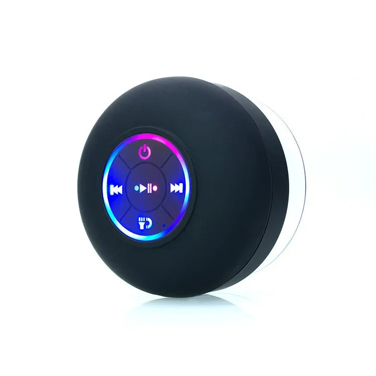 Lumières LED étanches IPX4, audio Bluetooth portable, extérieur, grande ventouse, haut-parleur mural, absorption possible