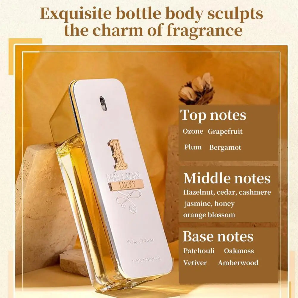 Sexuellement Golden Millionaire Charmante pour Homme, sexuellement Homme, Bois, Cuir, Note, Deep Aroma, 100ml