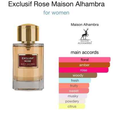 Maison Alhambra Collecion Exclusif Rose Eau De Parfum 100ml Spray