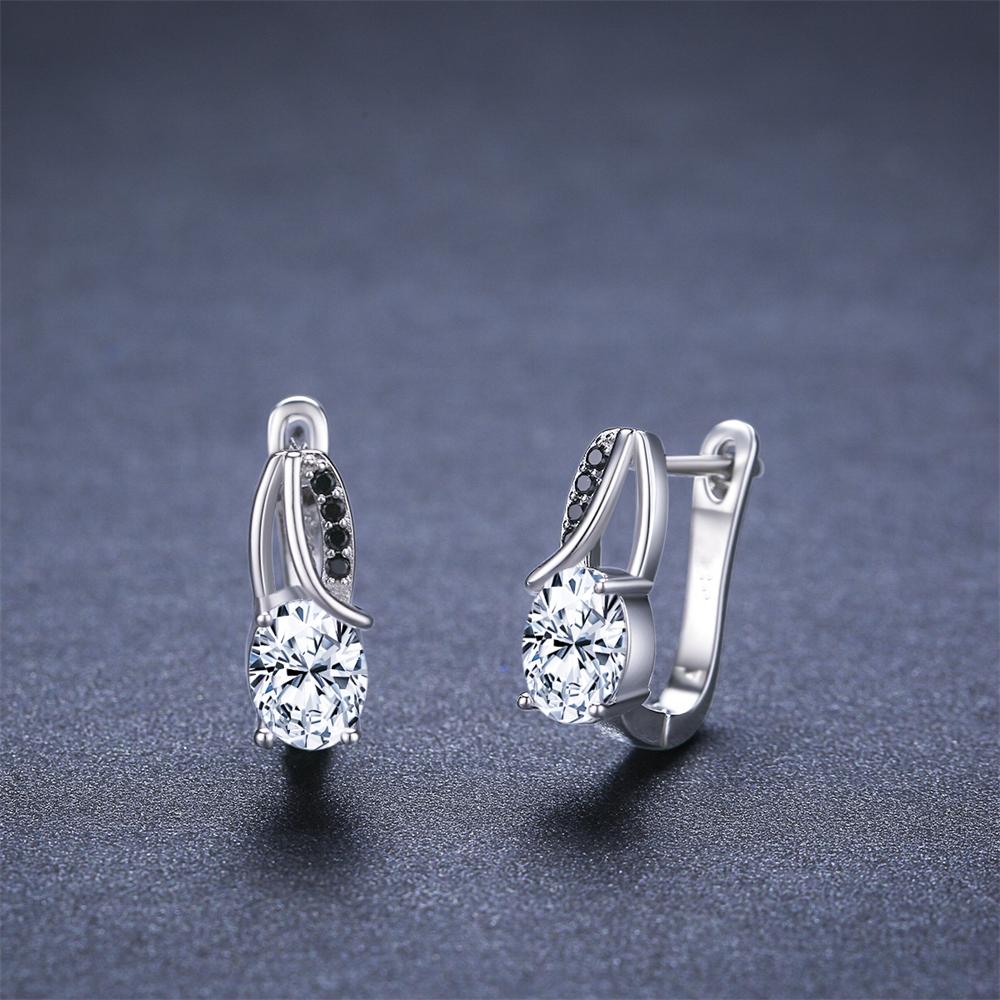 Créoles Boucles d'oreilles Zircon Cubique Sterling Argent 925 Pour Femme