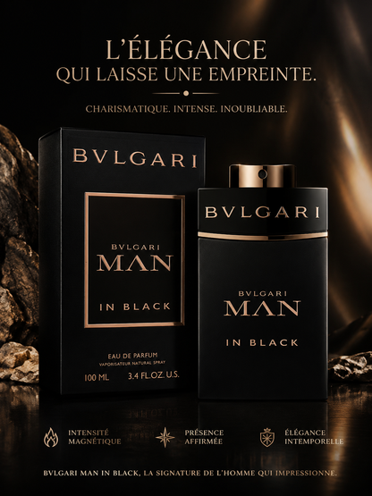 Bvlgari Man In Black Eau de Parfum – Parfum Homme Boisé Ambré Intense