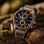 Montre Timberline Blue en Bois Naturel – Cadran Bleu Éco-Responsable