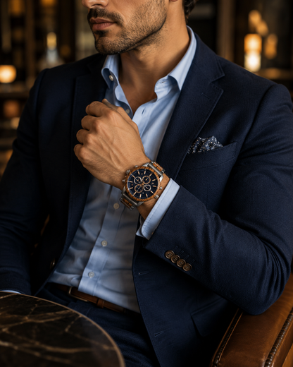 Montre Timberline Blue en Bois Naturel – Cadran Bleu Éco-Responsable