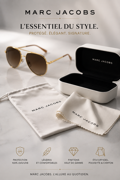 Marc Jacobs  — Lunettes de Soleil Aviateur à Monture Dorée