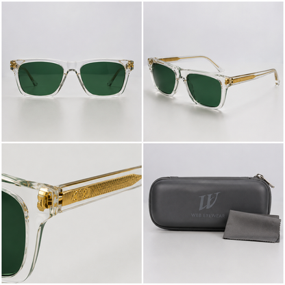 Web Eyewear WE0382 — Lunettes de Soleil Homme Carrées en Acétate Italien