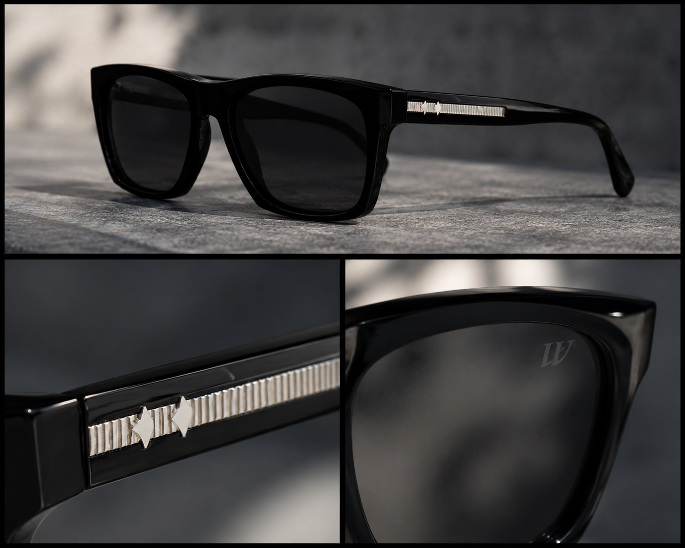 Web Eyewear WE0350 — Lunettes de Soleil Homme Rectangulaires Acétate Noir