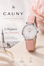 Cauny — Montre Femme Majestic Essence en Acier et Cuir Rose