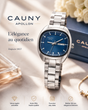 Montre Femme Cauny Apollon Day Date — Cadran Bleu en Acier