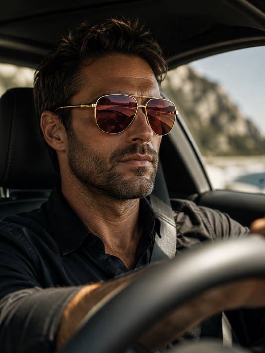 BMW – Lunettes de Soleil Aviateur Homme Doré