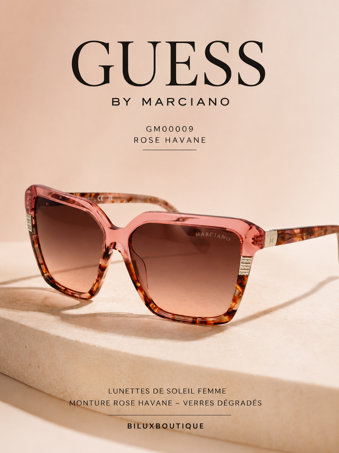 GUESS by Marciano – Lunettes de soleil Femme Rose Havane