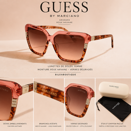 GUESS by Marciano – Lunettes de soleil Femme Rose Havane
