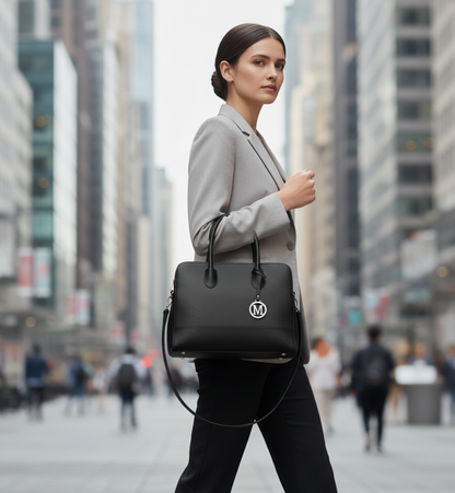 Sac Femme Miss Lulu en Cuir PU Noir Grainé — Grand Format Quotidien