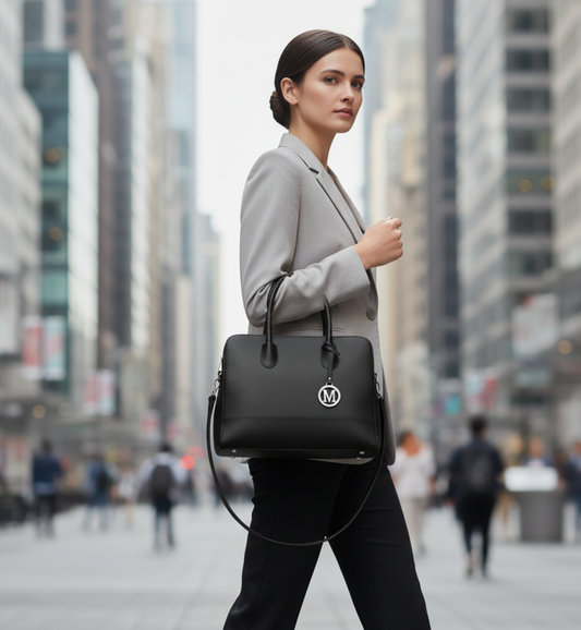 Sac Femme Miss Lulu en Cuir PU Noir Grainé — Grand Format Quotidien