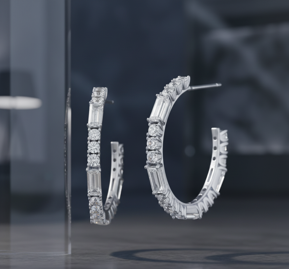 Créoles Dreamy – Boucles d’oreilles en argent 925 avec zirconia