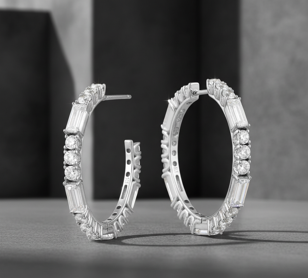 Créoles Dreamy – Boucles d’oreilles en argent 925 avec zirconia