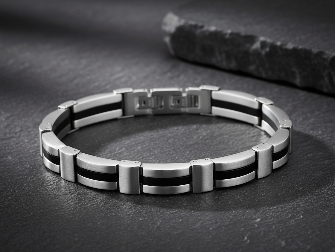 Bracelet Lotus Homme en Acier Inoxydable