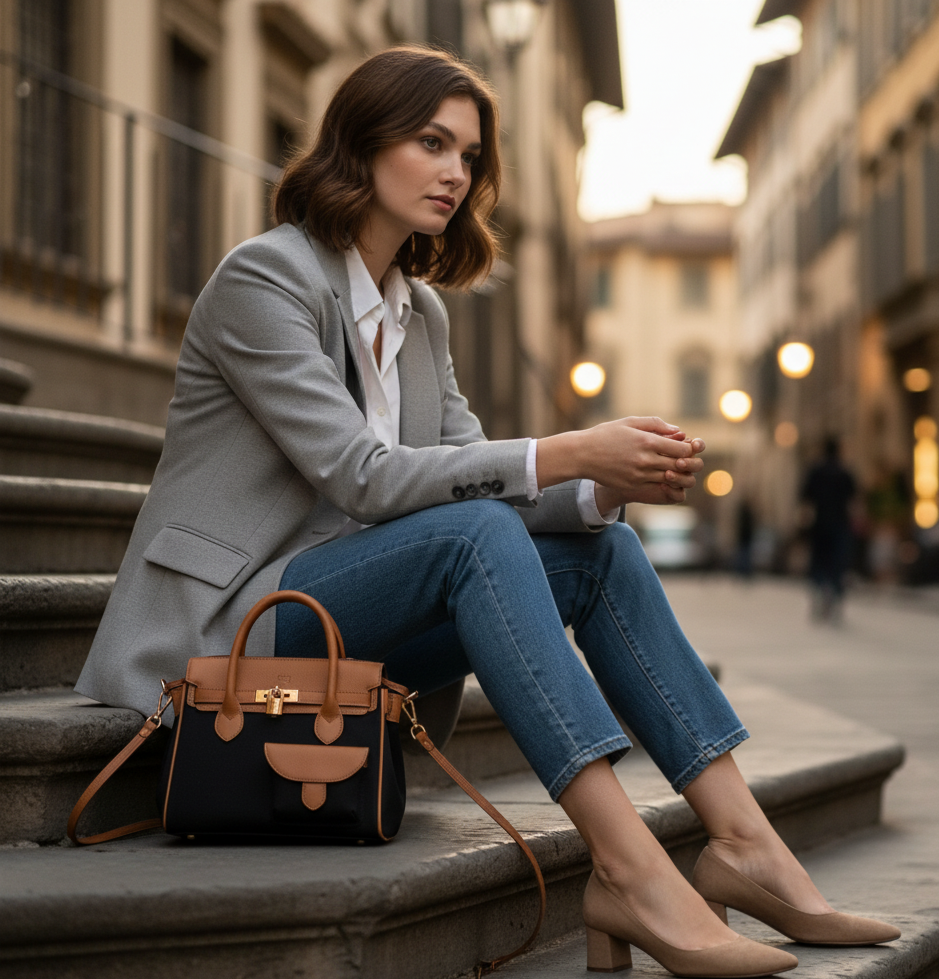 Mini Sac à Main Kaili Mood en Canvas et Cuir | Inspiration Mode Italienne