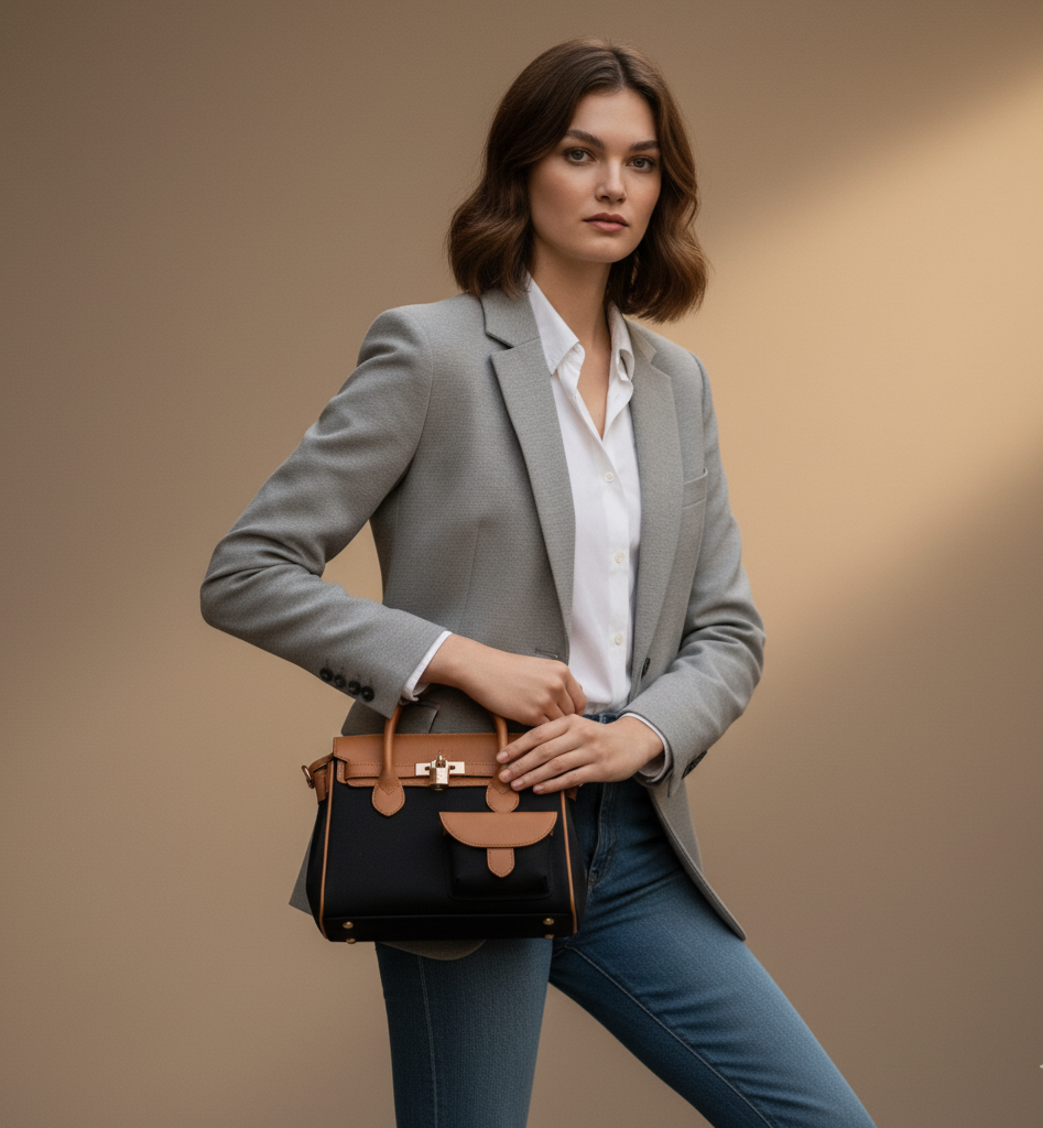 Mini Sac à Main Kaili Mood en Canvas et Cuir | Inspiration Mode Italienne