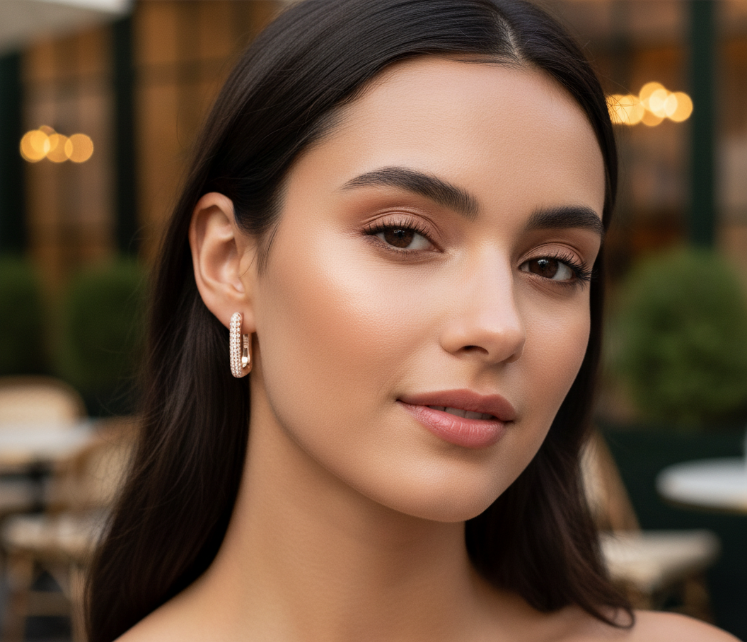 Boucles d’Oreilles Metropolitan Glow en Argent 925 – Plaqué Or Rose ou Argent