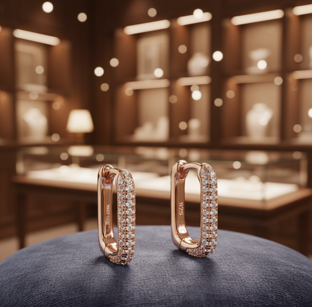 Boucles d’Oreilles Metropolitan Glow en Argent 925 – Plaqué Or Rose ou Argent