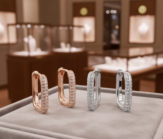 Boucles d’Oreilles Metropolitan Glow en Argent 925 – Plaqué Or Rose ou Argent