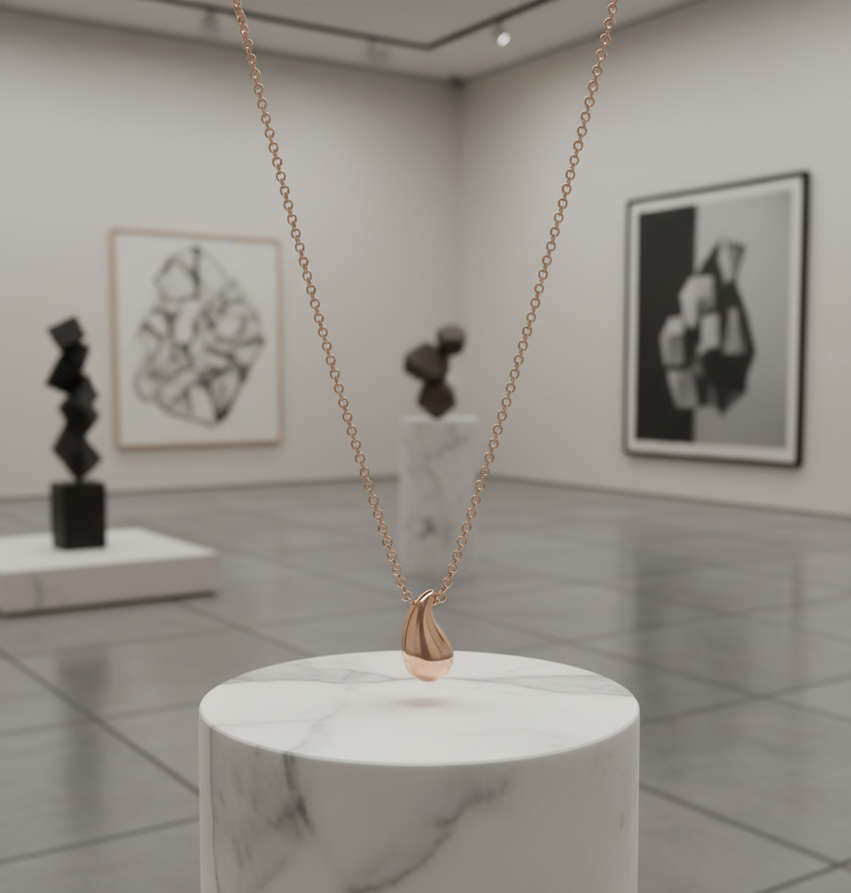 Collier Goutte d’Eau en Argent 925 Plaqué Or Rose ou Rhodium