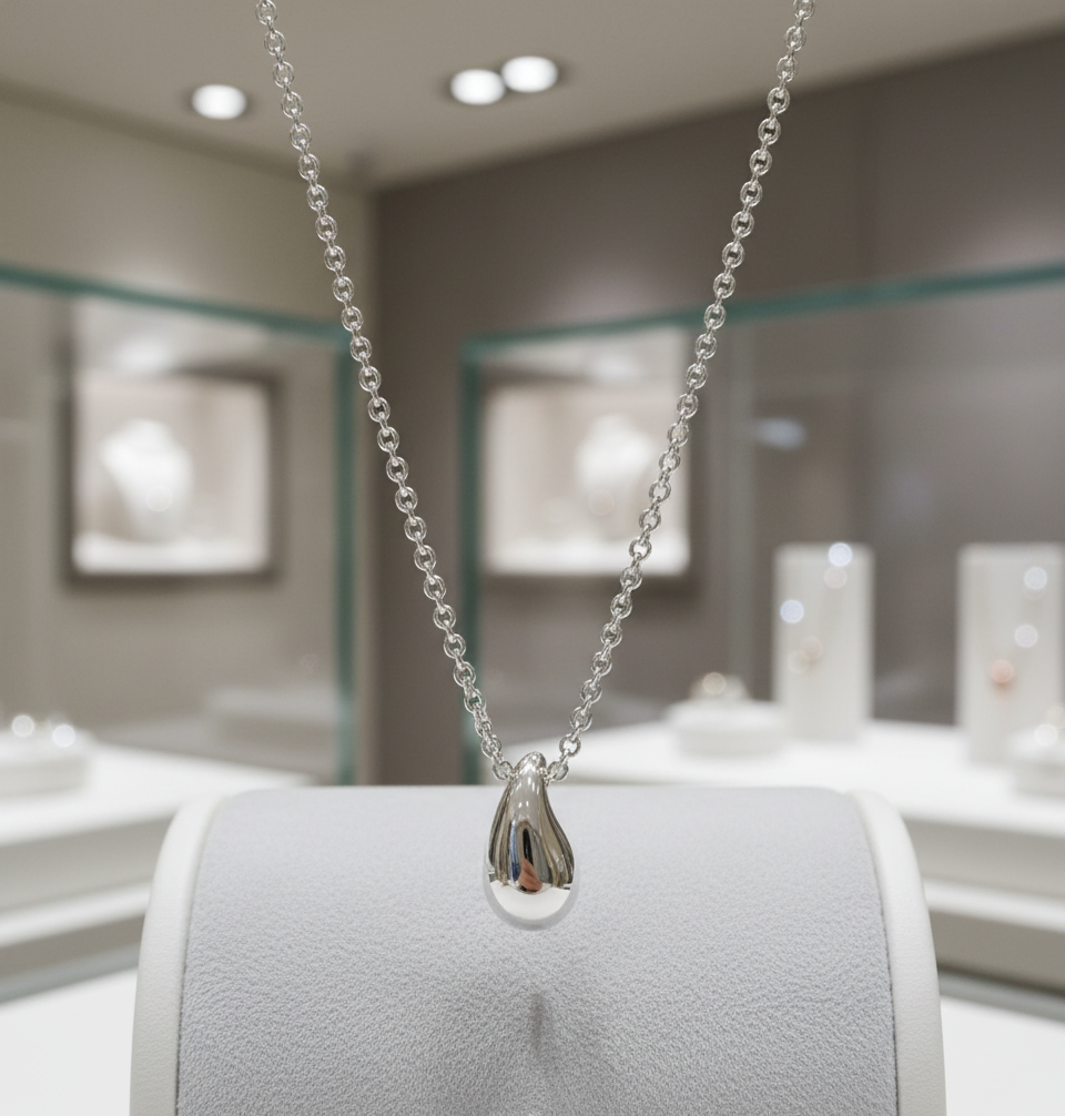 Collier Goutte d’Eau en Argent 925 Plaqué Or Rose ou Rhodium