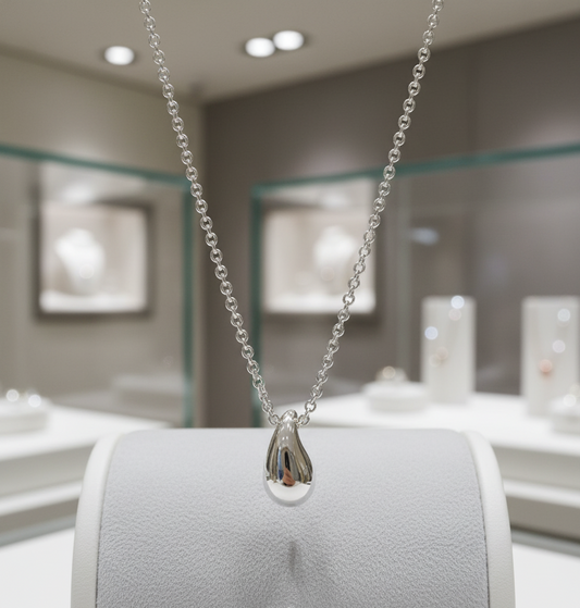 Collier Goutte d’Eau en Argent 925 Plaqué Or Rose ou Rhodium