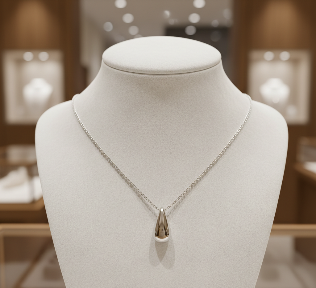 Collier Goutte d’Eau en Argent 925 Plaqué Or Rose ou Rhodium