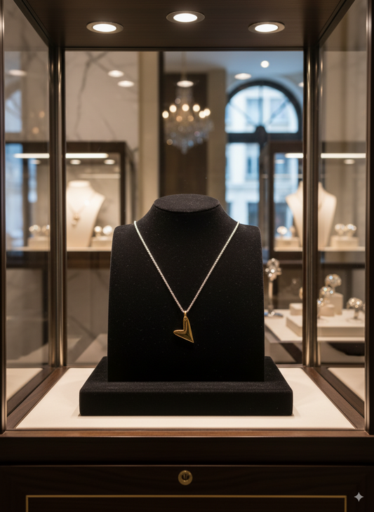 Collier Love en argent sterling 925 plaqué or 24k