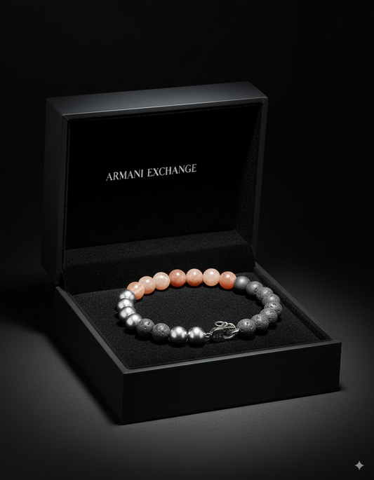 Bracelet Homme Armani Exchange acier inoxydable et perles naturelles