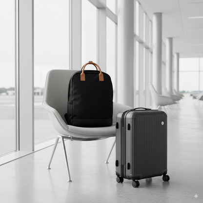 Mochila Estocolmo — Toile Technique & Cuir, Minimalisme Scandinave