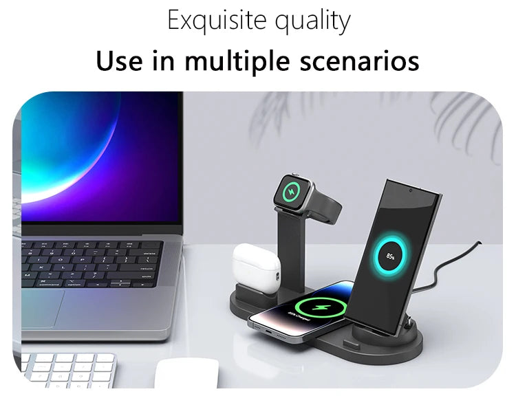 Support de Charge Sans Fil 7-en-1 – Chargez tous vos appareils en un seul geste !