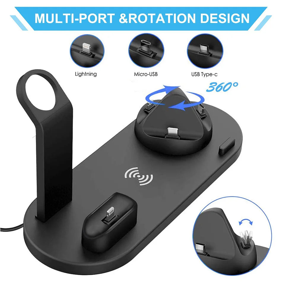 Support de Charge Sans Fil 7-en-1 – Chargez tous vos appareils en un seul geste !