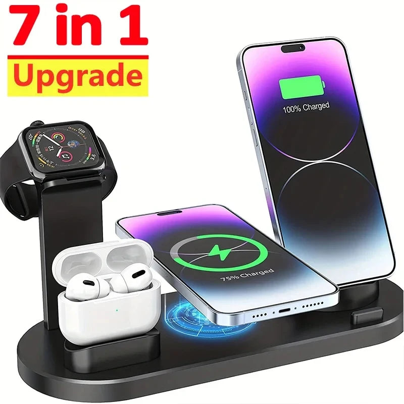 Support de Charge Sans Fil 7-en-1 – Chargez tous vos appareils en un seul geste !