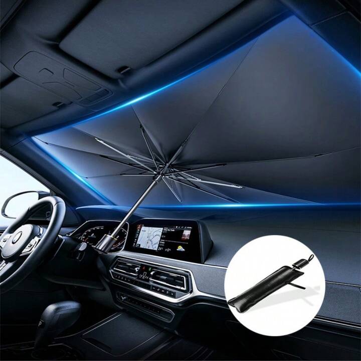 Pare-soleil voiture pliable type parapluie – Protection thermique et anti-UV pour pare-brise (2025)