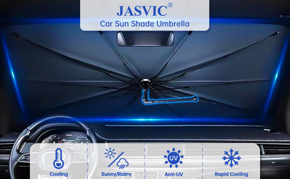 Pare-soleil voiture pliable type parapluie – Protection thermique et anti-UV pour pare-brise (2025)